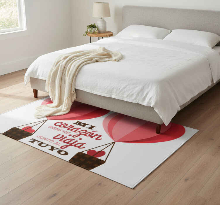 Alfombra vinílica dormitorio mi corazón viaja contigo - TenVinilo