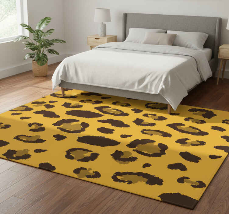 Bedroom vinyl rug leopard print design - TenStickers