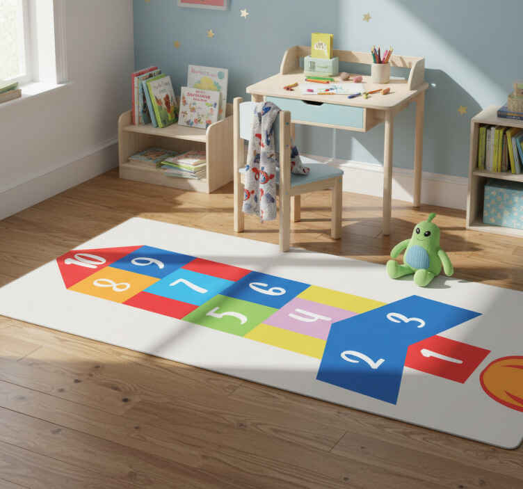 Gaming vinyl rug hopscotch rocket - TenStickers