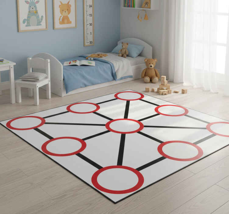 Gaming vinyl rug tic tac toe - TenStickers