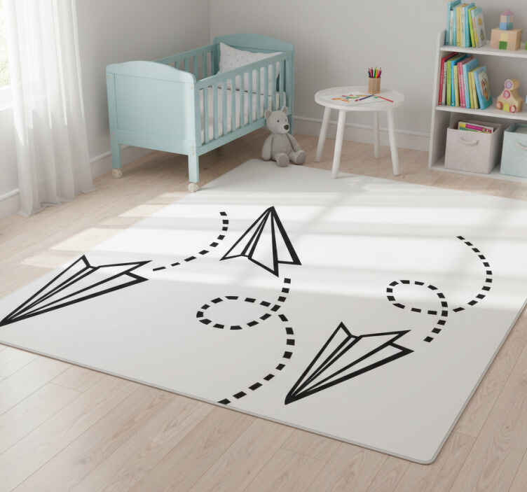 Gaming vinyl rug paper airplane decor - TenStickers