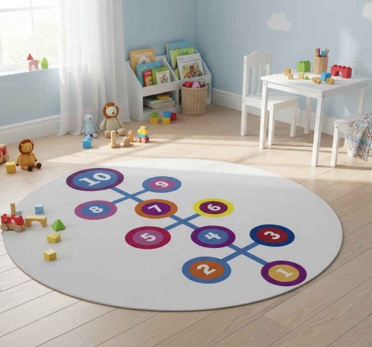 Gaming vinyl rug round hopscotch - TenStickers
