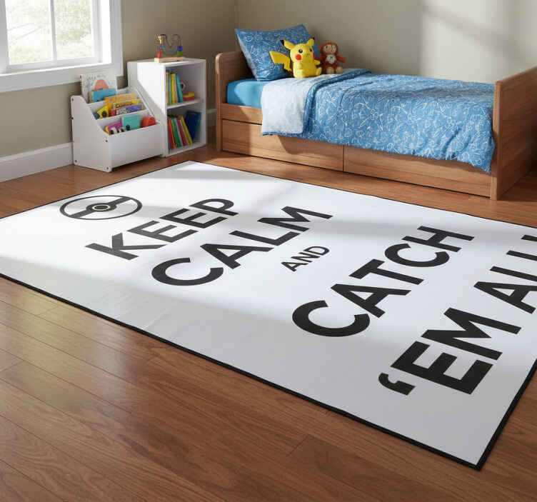 Gaming vinyl rug pokémon keep calm - TenStickers