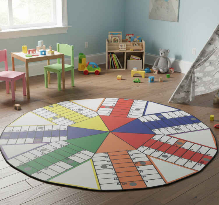 Gaming vinyl rug geometric parchis board adhesive - TenStickers