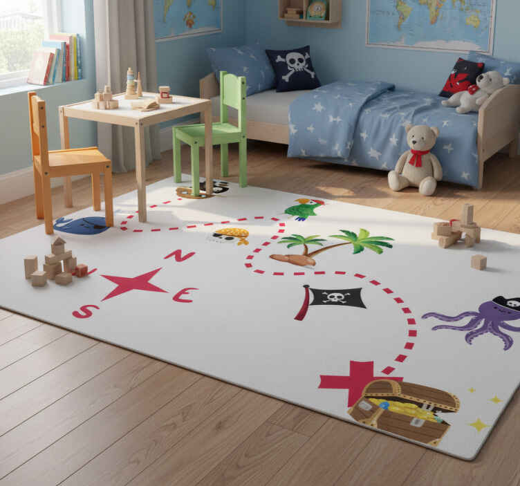 Gaming vinyl rug treasure map - TenStickers