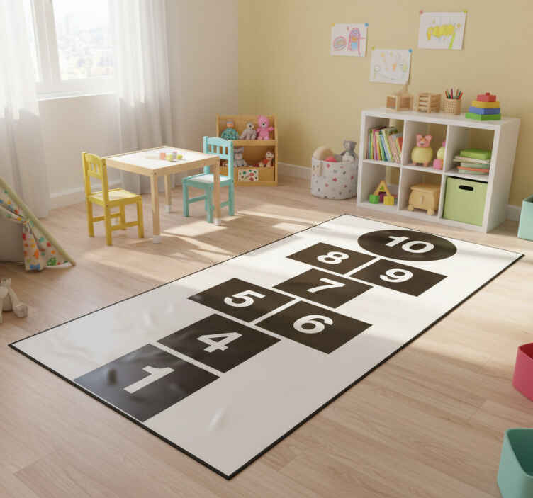 Gaming vinyl rug with hopscotch squares design - TenStickers