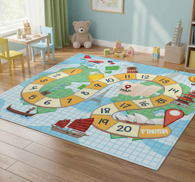 Gaming vinyl rug board game map design - TenStickers