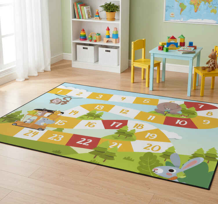 Gaming vinyl rug cartoon wildlife board game - TenStickers