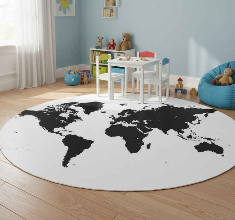 World map vinyl rug decorative world map vinyl rug - TenStickers