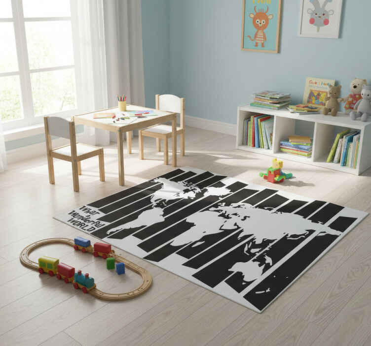 World map vinyl rug retro world map vinyl rug - TenStickers