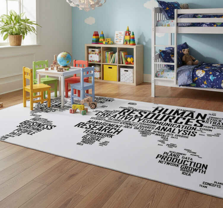 World map vinyl rug for businesses - TenStickers