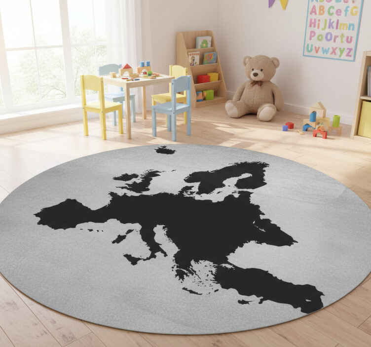 World map vinyl rug chalkboard europe - TenStickers