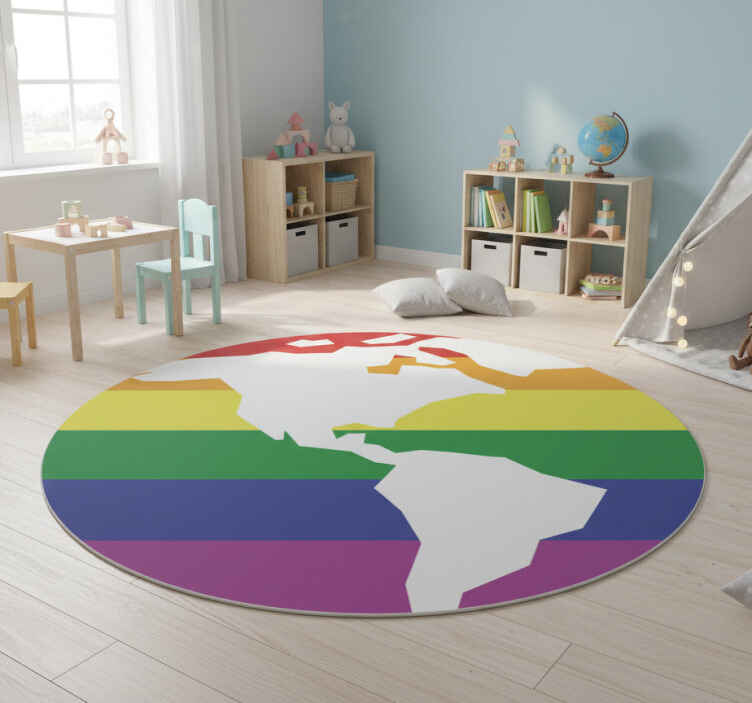World map vinyl rug gay world map adhesive - TenStickers