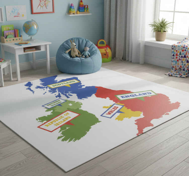 Színes nagy-britannia vinil szőnyeg világtérkép - TenStickers