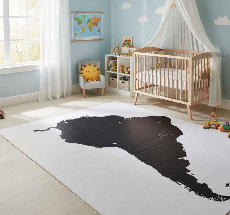 World map vinyl rug south america outline - TenStickers