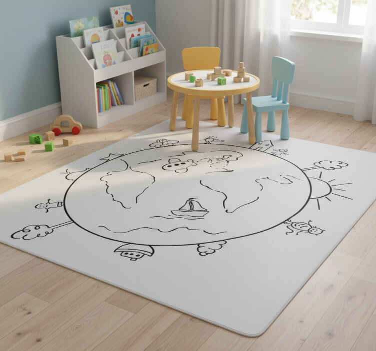 Tapis vinyle pour enfants globe terrestre voyages - TenStickers