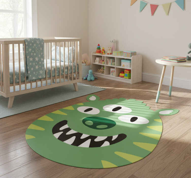Kids vinyl rug happy monster design - TenStickers