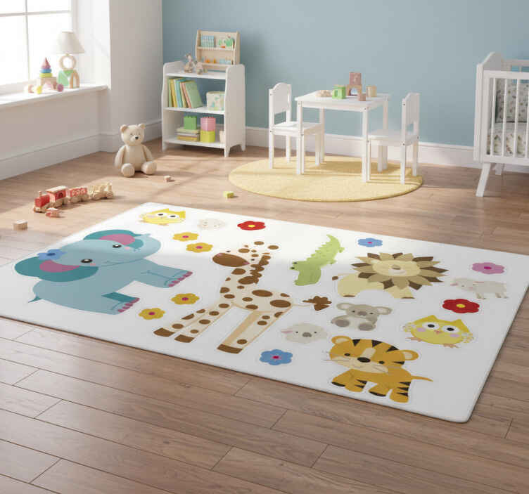 Alfombra vinílica infantil selva de stickers - TenVinilo