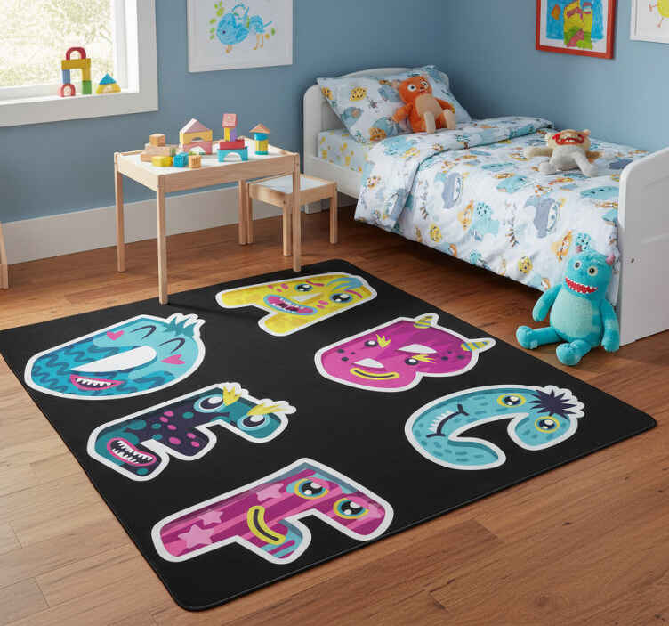 Kids vinyl rug with alphabet letters - TenStickers