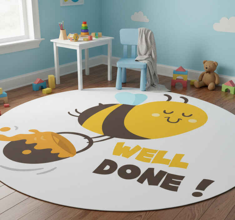 Tapis vinyle pour enfants abeille occupée bien faite - TenStickers