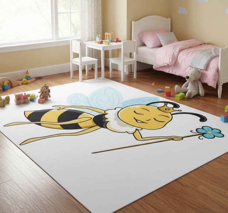 Kids vinyl rug fairy bee charming design - TenStickers