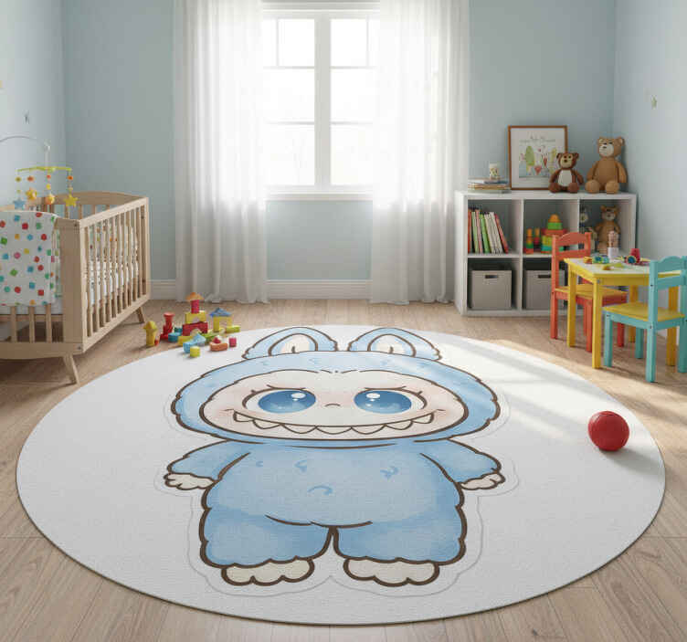Alfombra vinílica infantil muñeco monstruo azul - TenVinilo
