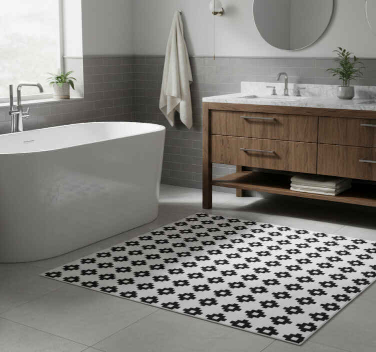 Bathroom vinyl rug with modern style design - TenStickers