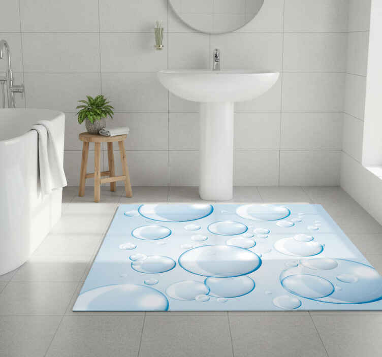 Bathroom vinyl rug with spherical bubble design - TenStickers