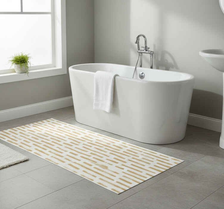 Bathroom vinyl rug with light brown brush strokes pattern - TenStickers