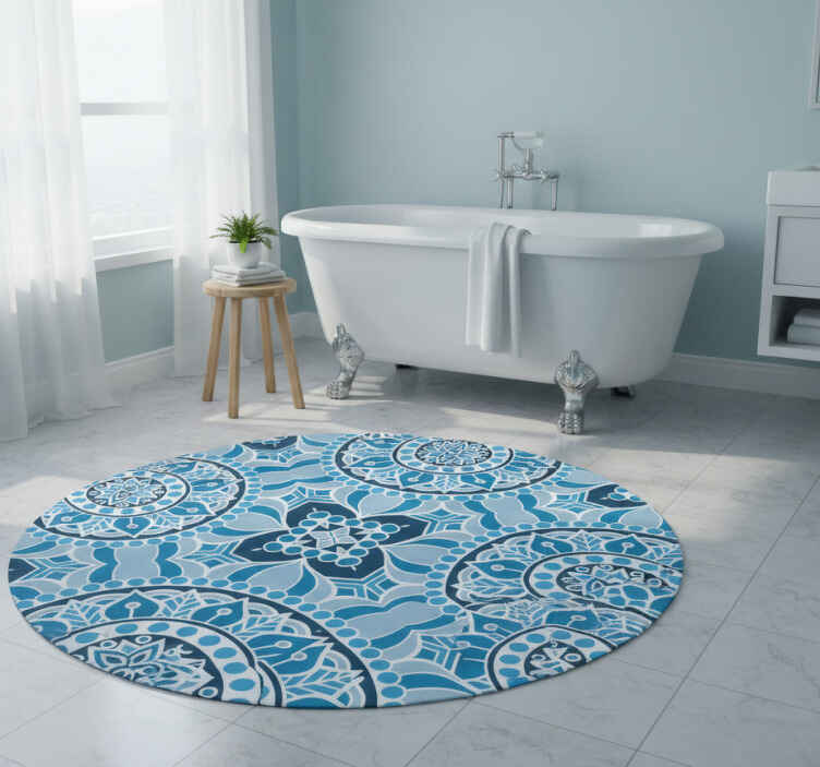 Bathroom vinyl rug mandala style bathroom rug - TenStickers