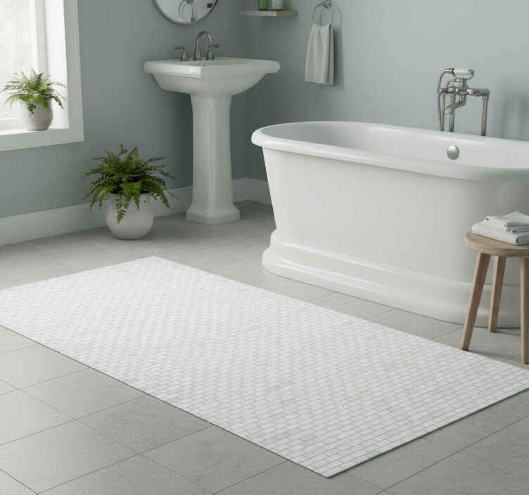 Bathroom vinyl rug in elegant brick design - TenStickers