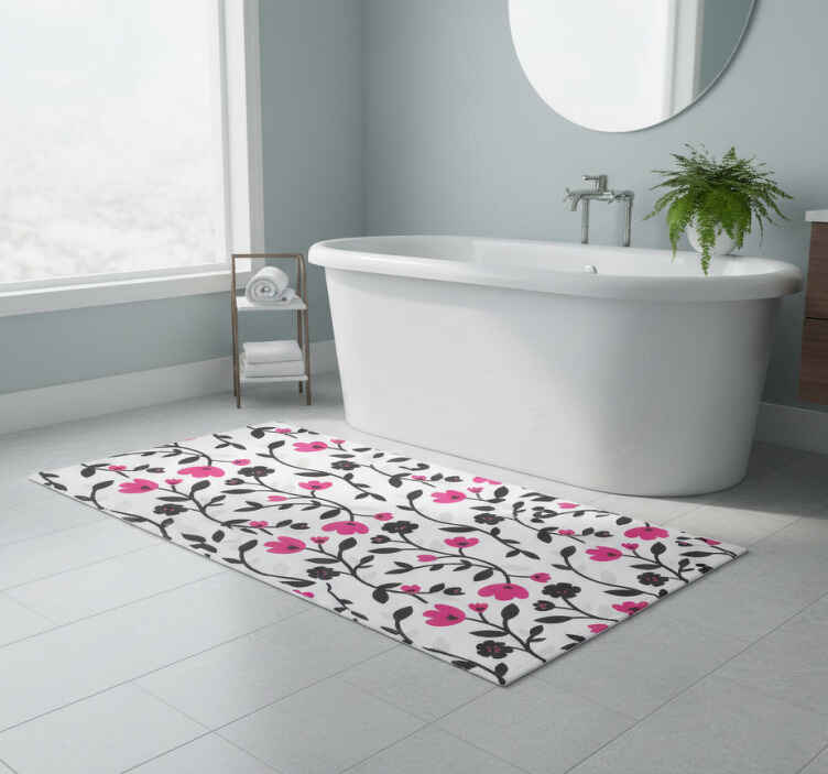 Rose texture bathroom vinyl rug - TenStickers