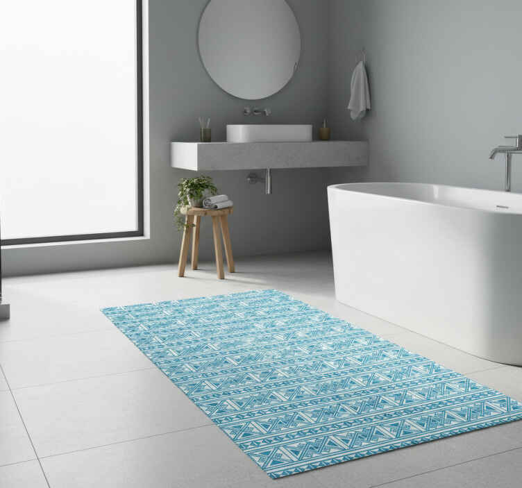 Tappeto vinile bagno motivo blu - TenStickers