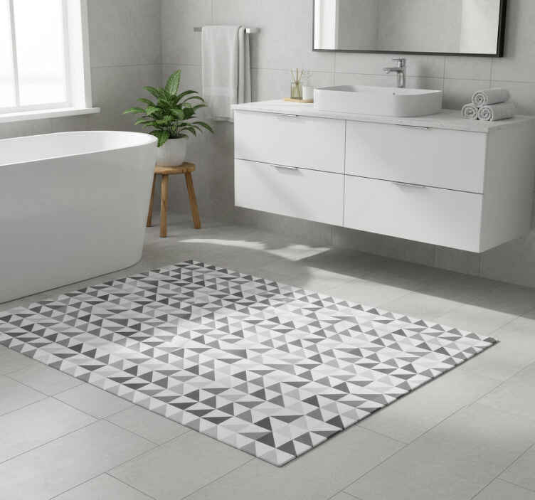 Bathroom vinyl rug with geometric triangles design - TenStickers