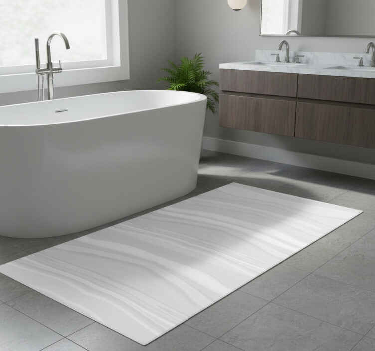 Bathroom vinyl rug close up of white marble - TenStickers