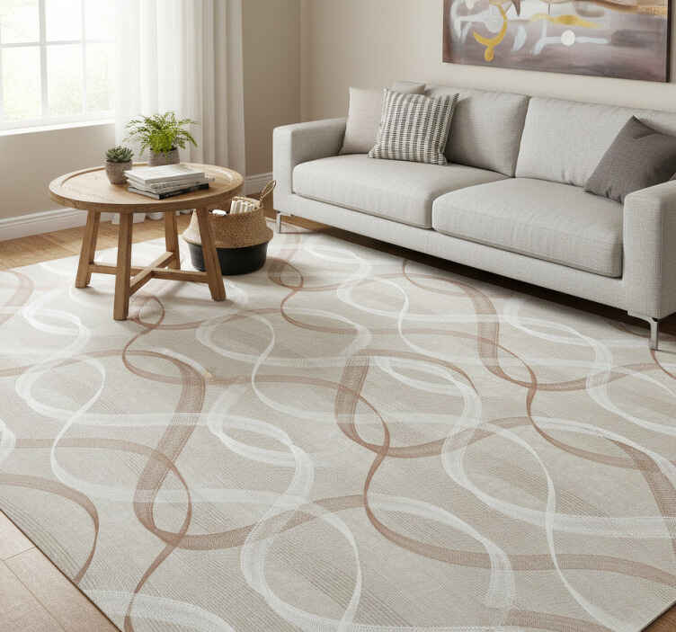Alfombras vinílicas líneas beige y blancas - TenVinilo