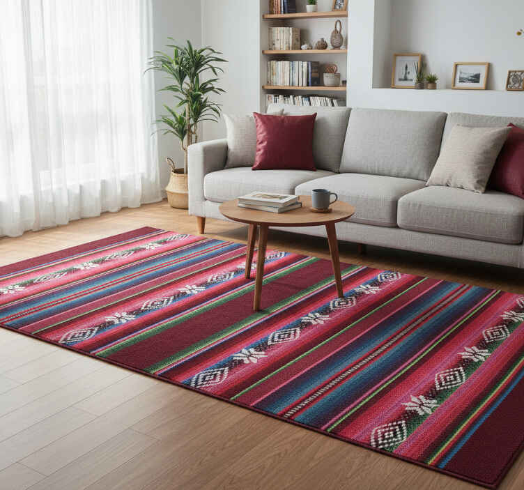 Alfombra vinílica diseño retro rojo - TenVinilo