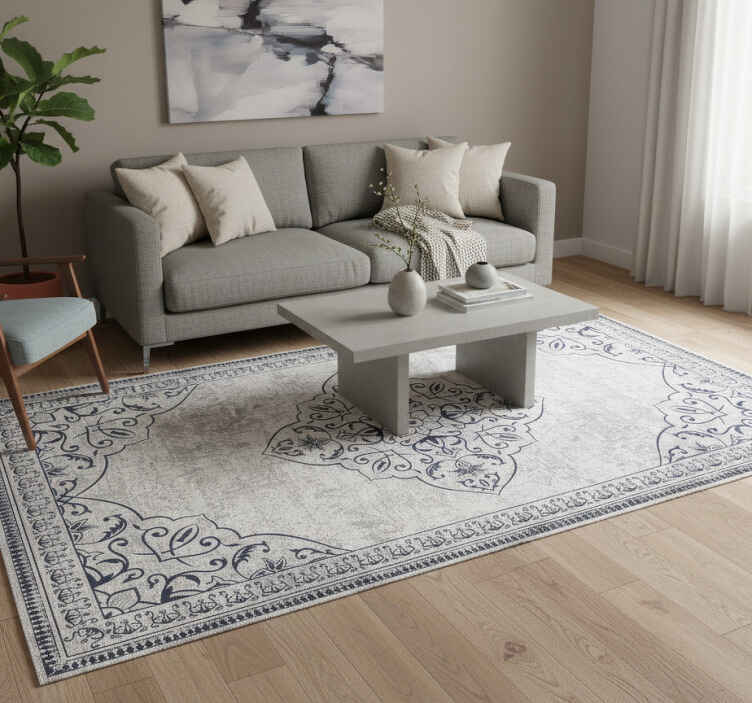 Alfombra pvc efecto persa gris - TenVinilo