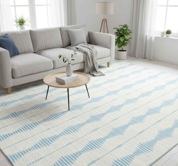 Tapete vinílico geométricas azul claro ikat - TenStickers