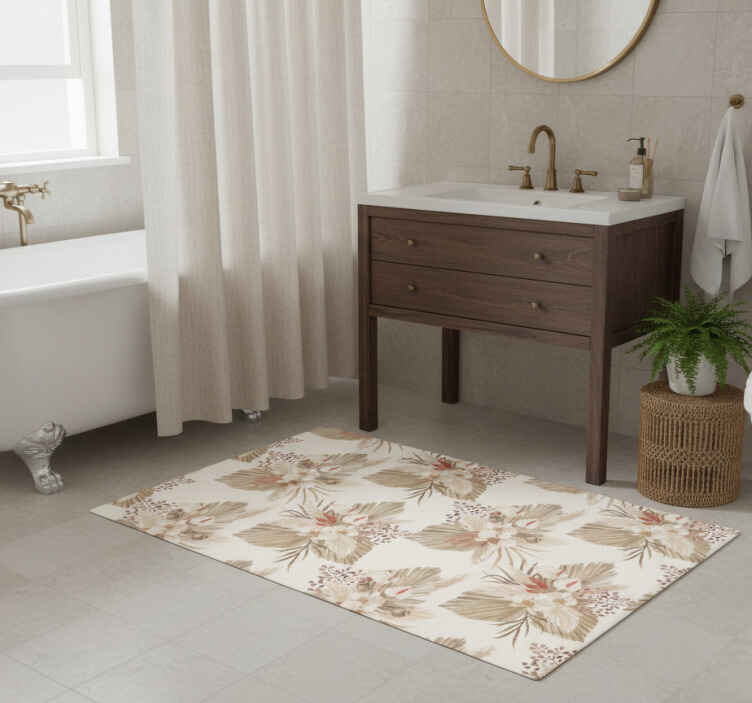 Bathroom vinyl rug dried flower and pampas grass - TenStickers