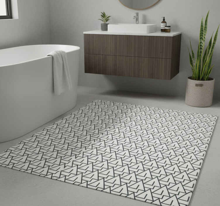 Triangles bathroom vinyl rug - TenStickers
