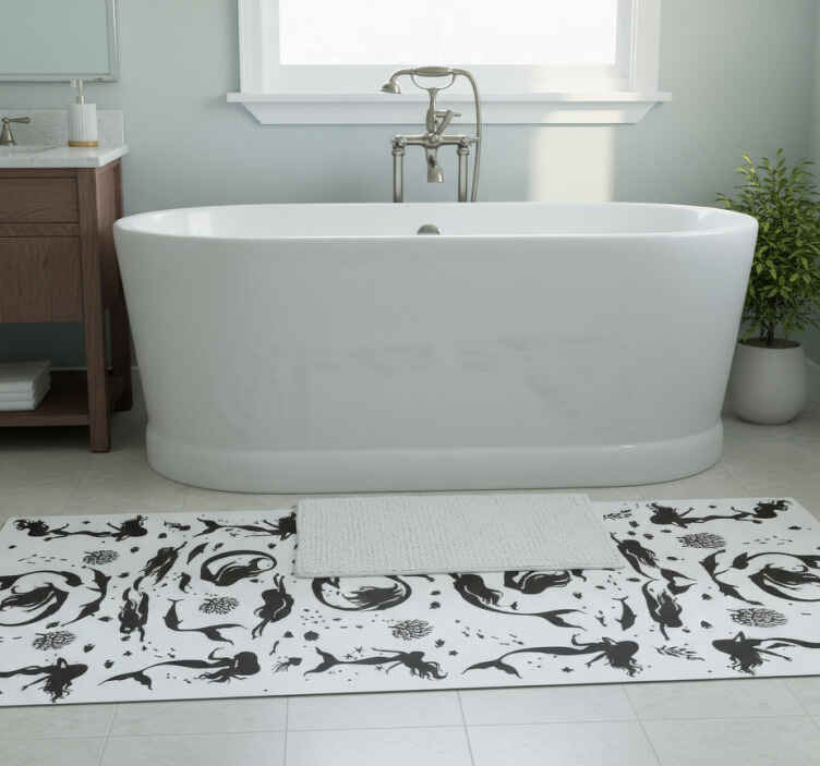 Bathroom vinyl rug mermaid shower vinyl - TenStickers