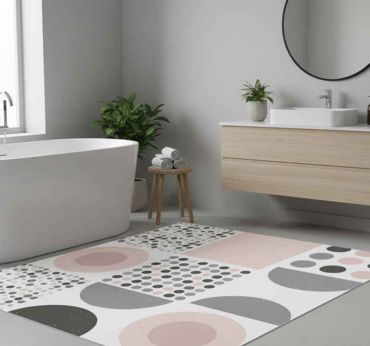 Bathroom vinyl rug in scandinavian rebekka design - TenStickers