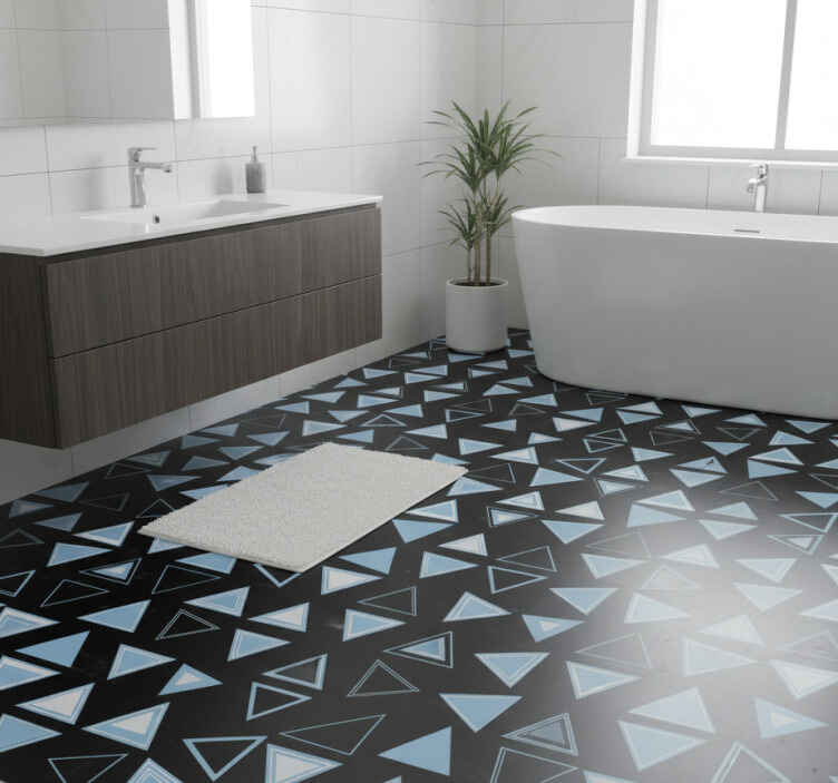 Bathroom vinyl rug triangular mosaic sticker - TenStickers