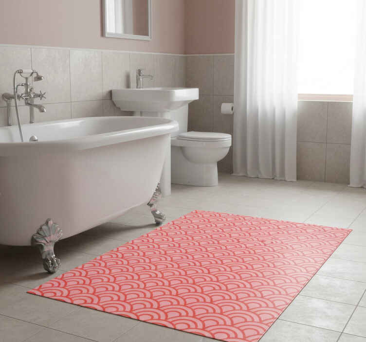 Bathroom vinyl rug in living coral pantone - TenStickers