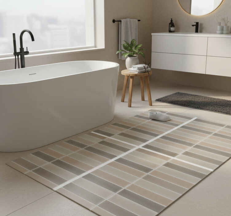 Bathroom vinyl rug with rectangle pattern - TenStickers