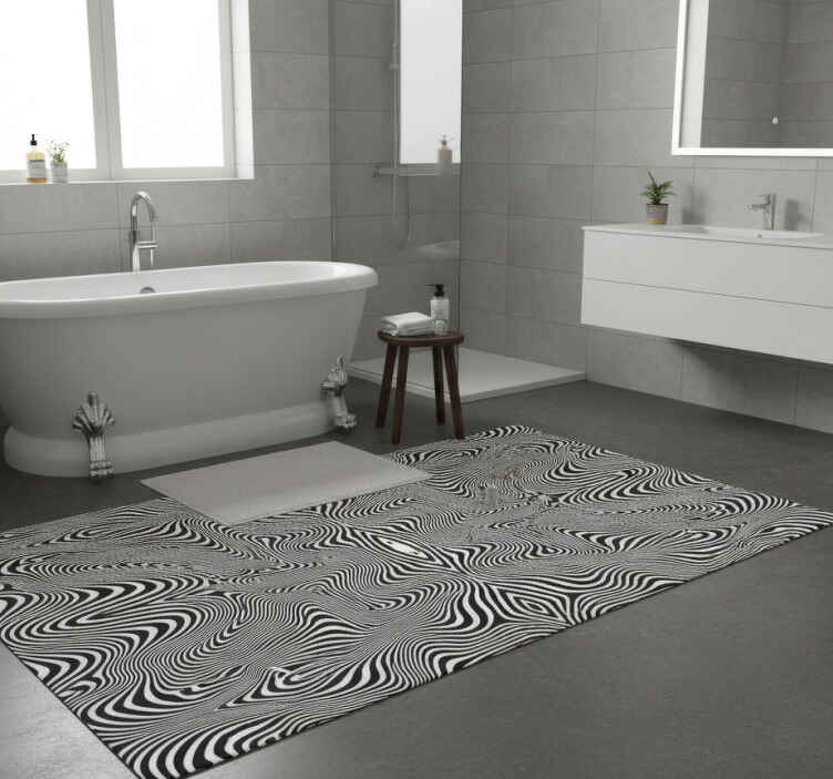 Bathroom vinyl rug zebra 3d effect mat - TenStickers