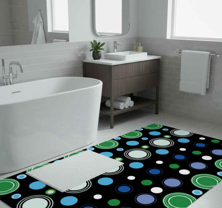 Bathroom vinyl rug tile wall sticker - TenStickers