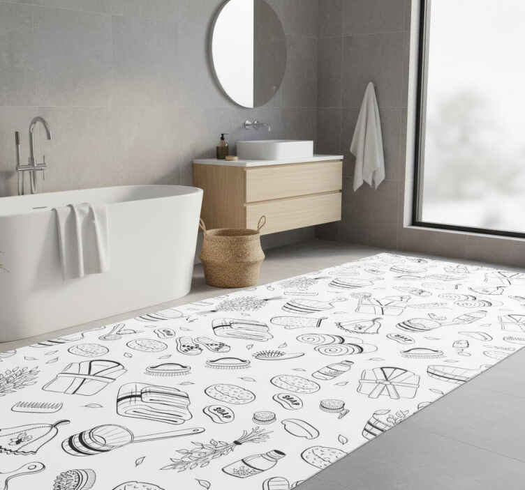 Bathroom vinyl rug bathroom essentials - TenStickers