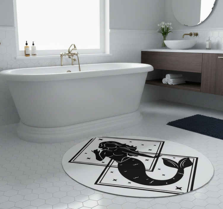 Bathroom vinyl rug mermaid shower decal - TenStickers